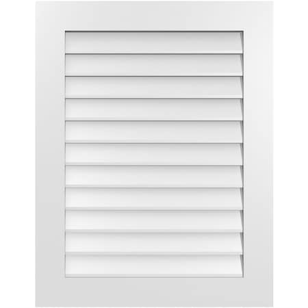 Ekena Millwork Vertical Surface Mount PVC Gable Vent: Non-Functional, w/ 3-1/2"W x 1"P Standard Frame, 28"W x 36"H GVPVE28X3601SN
